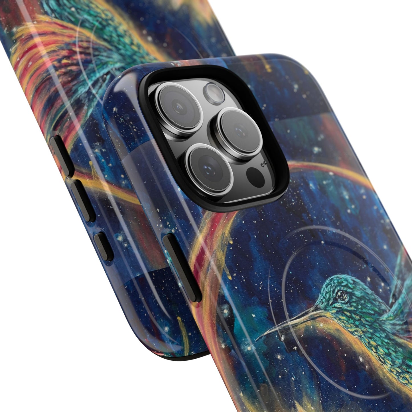 "Continuum" Hummingbird Tough Magnetic iPhone Case Multiple Sizes — Protective MagSafe Compatible Art Case