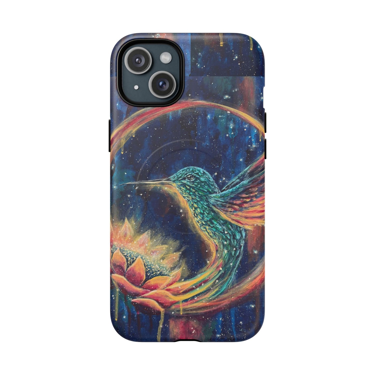 "Continuum" Hummingbird Tough Magnetic iPhone Case Multiple Sizes — Protective MagSafe Compatible Art Case