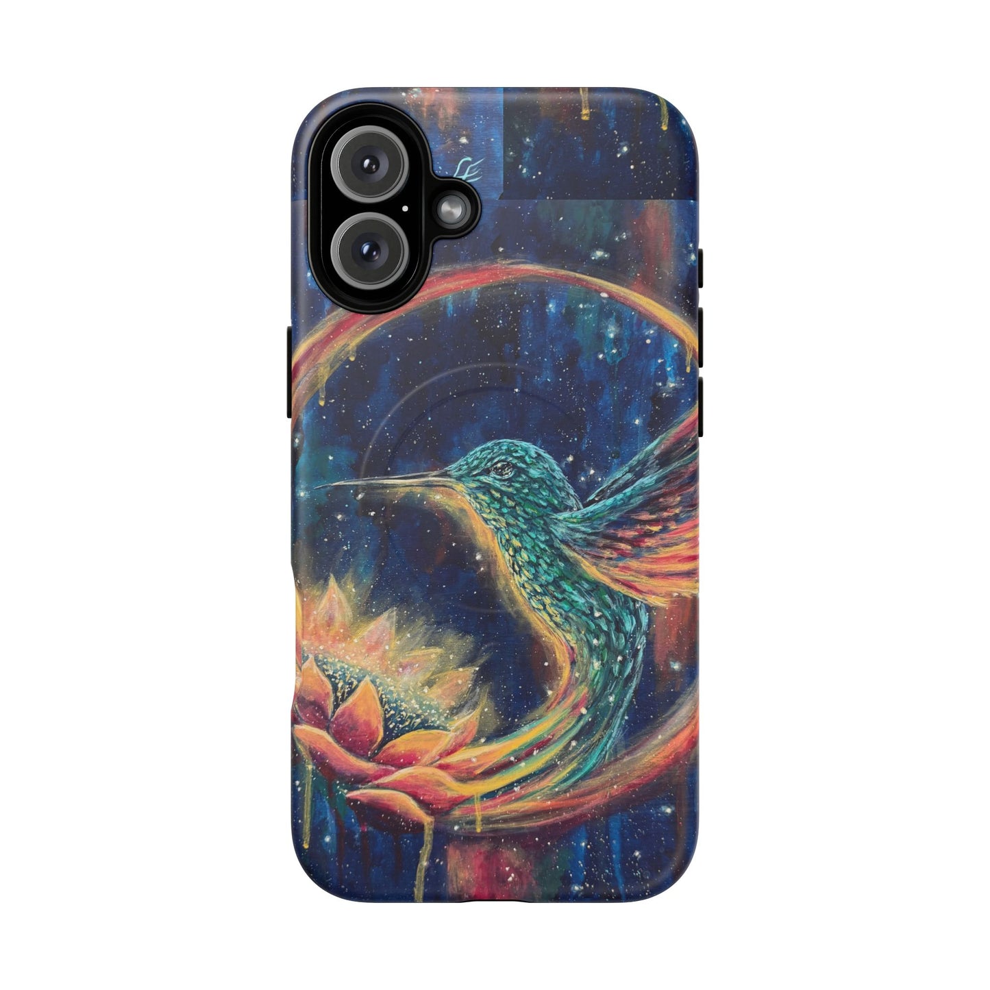 "Continuum" Hummingbird Tough Magnetic iPhone Case Multiple Sizes — Protective MagSafe Compatible Art Case