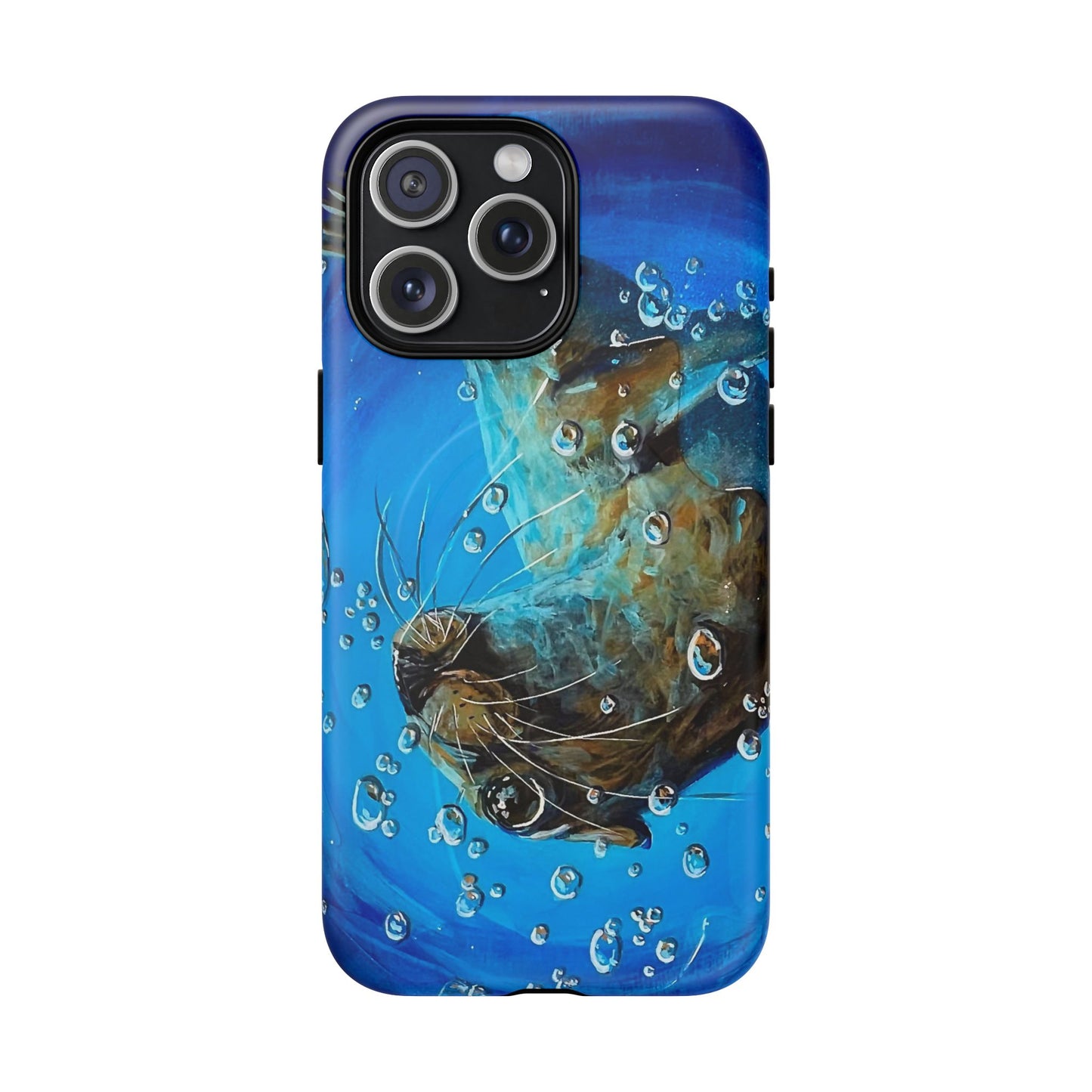 "Arthur" Sea Lion with Bubbles Tough Magnetic iPhone Case — Many sizes