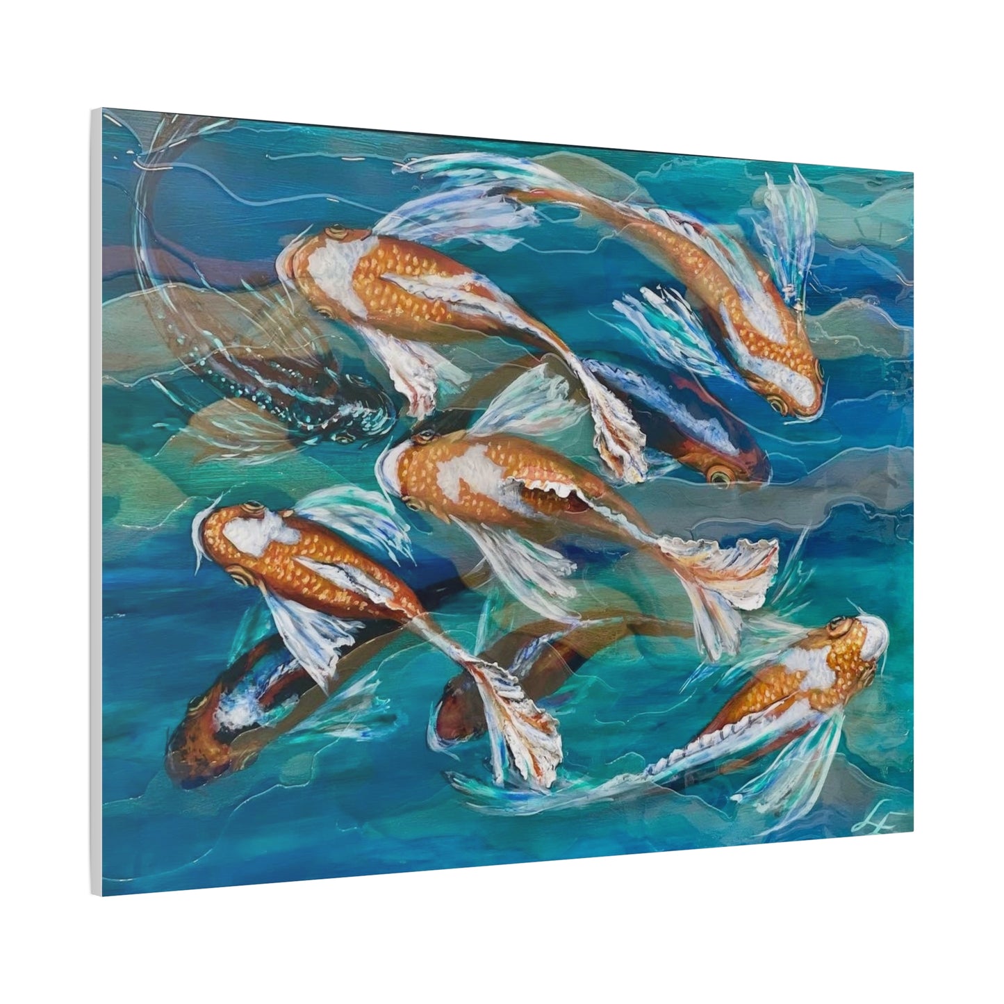 "School of Luck" Koi Fish Matte Canvas