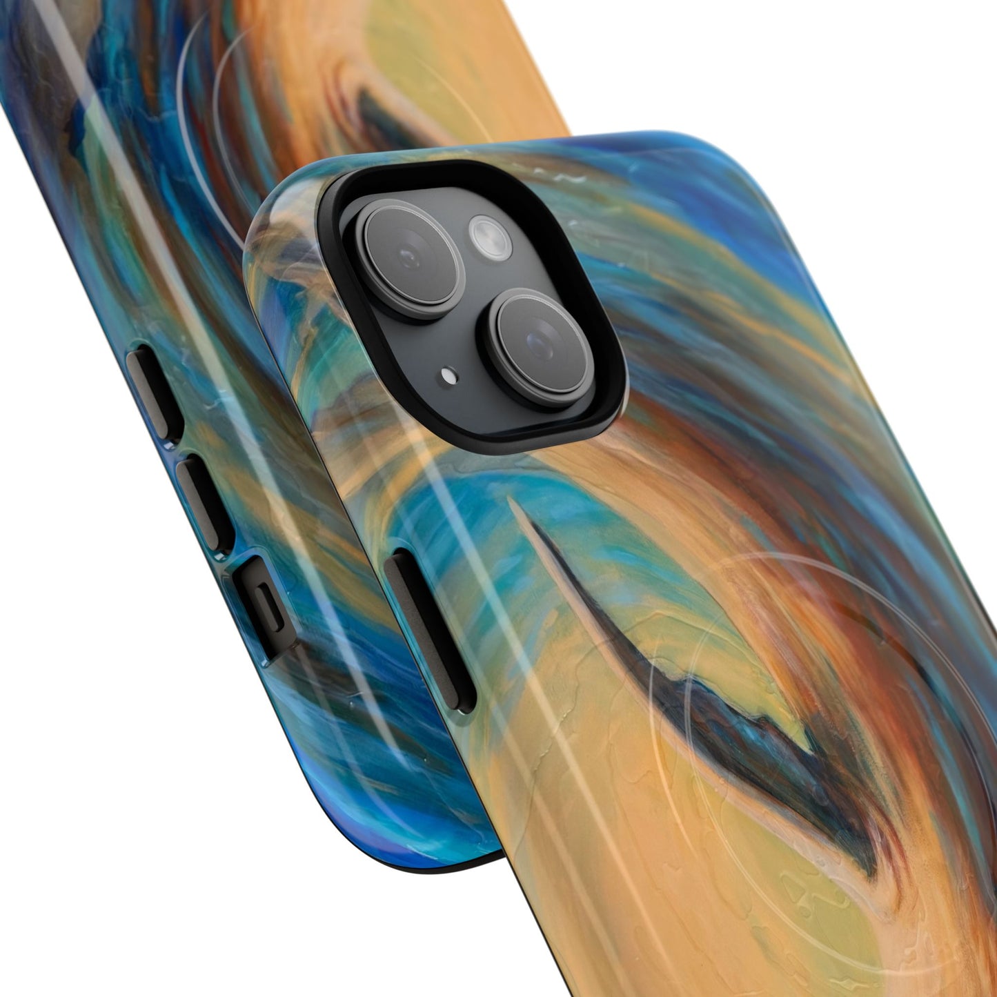"Through Gilded Tides" Sea Lion in Wave iPhone Case Multiple Sizes| Tough Magnetic Case