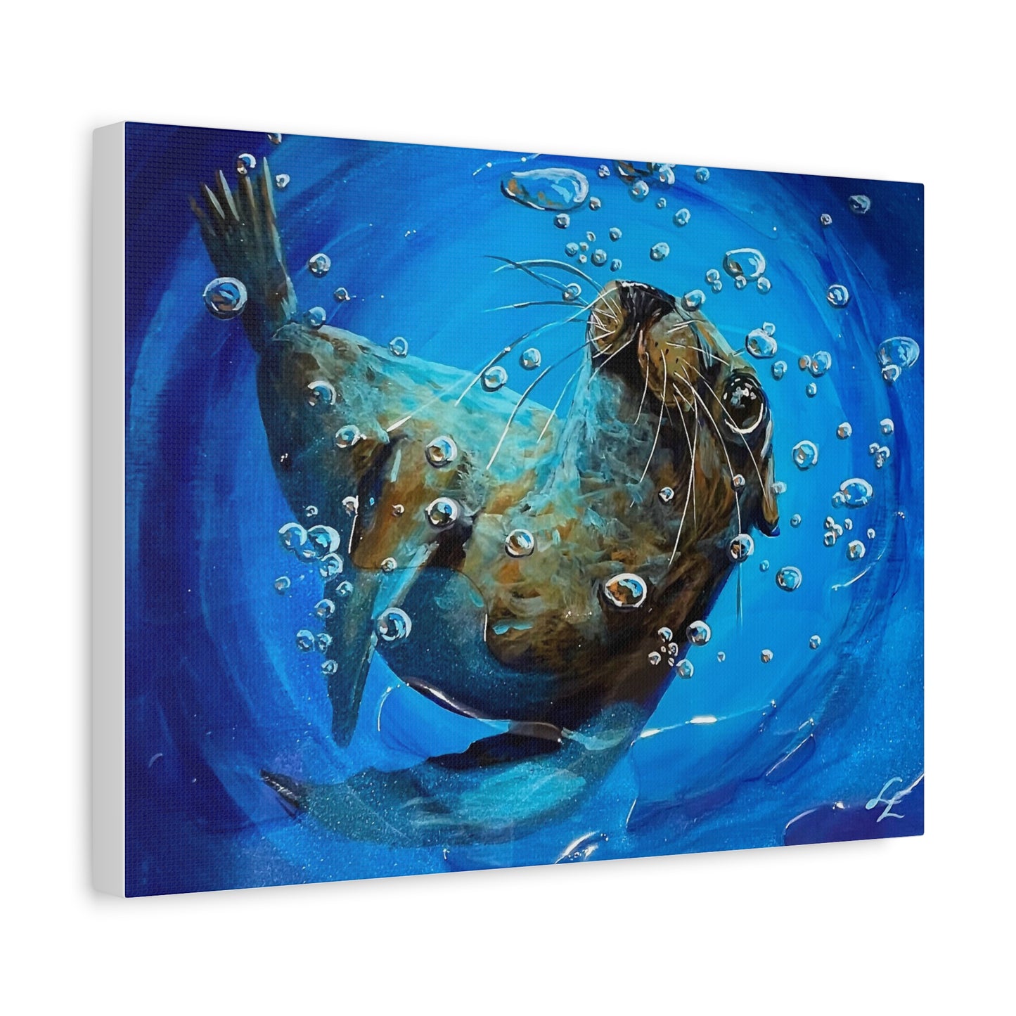 "Arthur" Playful Sea Lion Canvas | Matte Stretched Wall Art