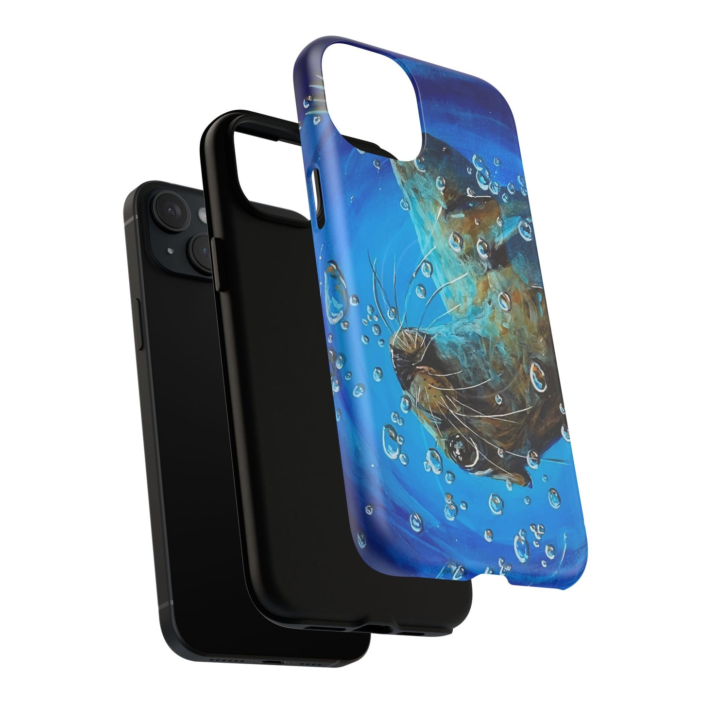 "Arthur" Sea Lion with Bubbles Tough Magnetic iPhone Case — Many sizes