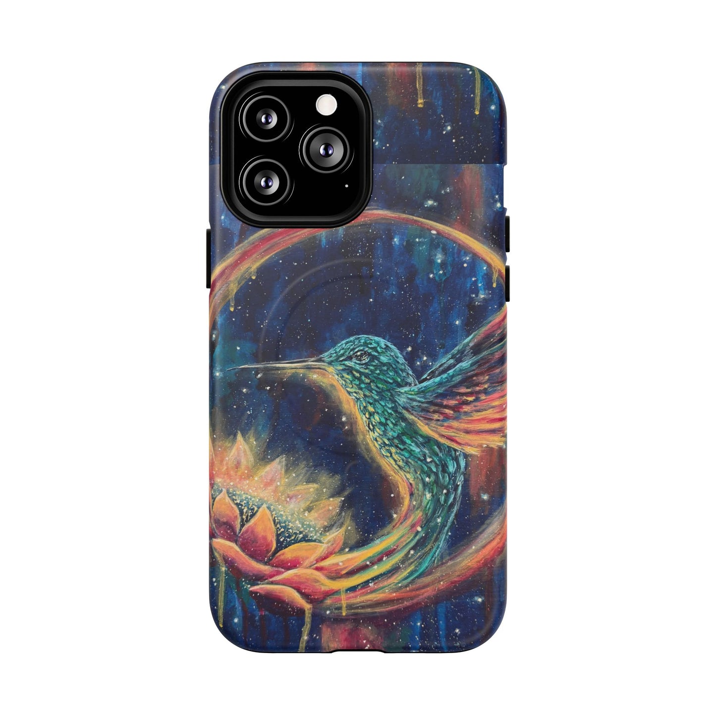 "Continuum" Hummingbird Tough Magnetic iPhone Case Multiple Sizes — Protective MagSafe Compatible Art Case
