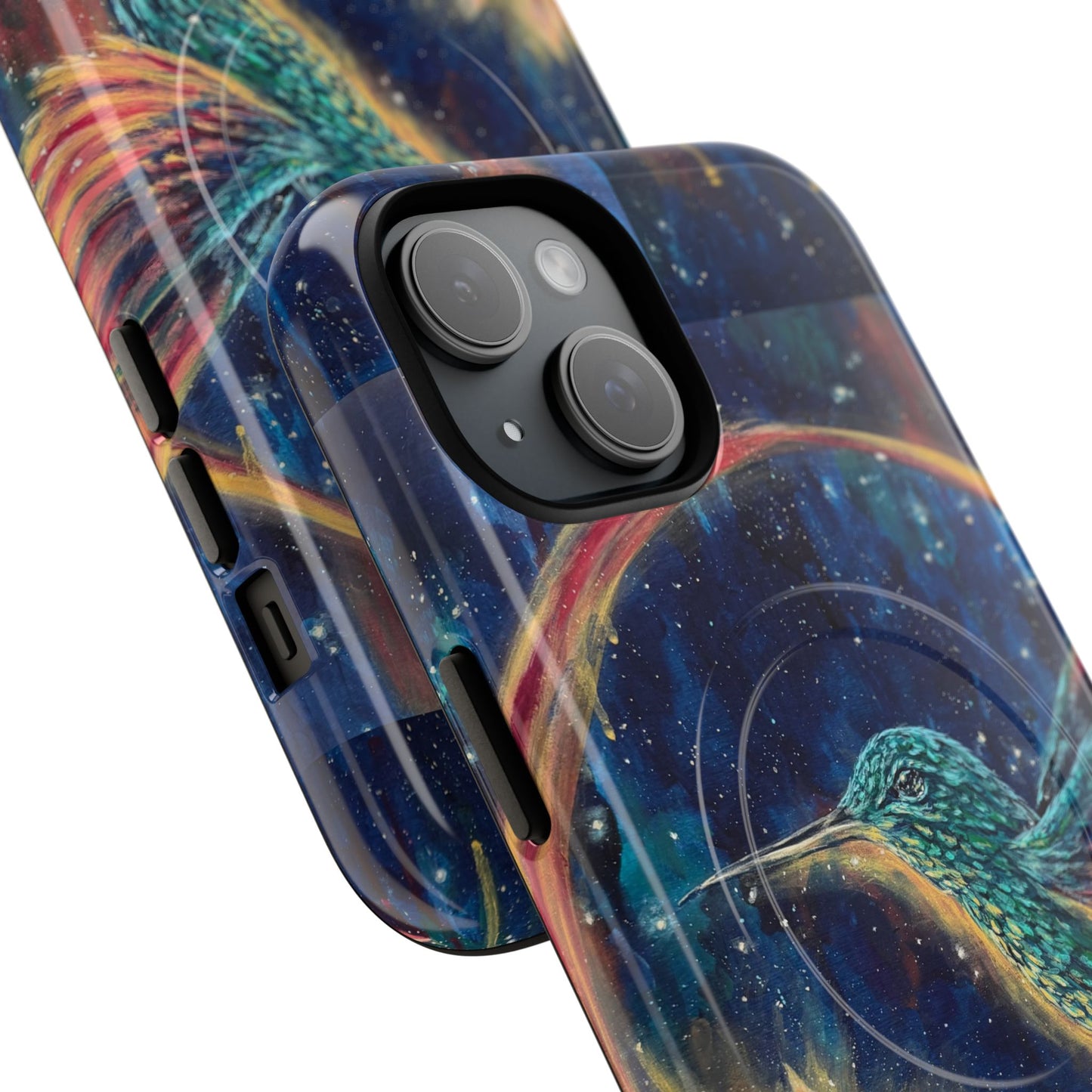 "Continuum" Hummingbird Tough Magnetic iPhone Case Multiple Sizes — Protective MagSafe Compatible Art Case