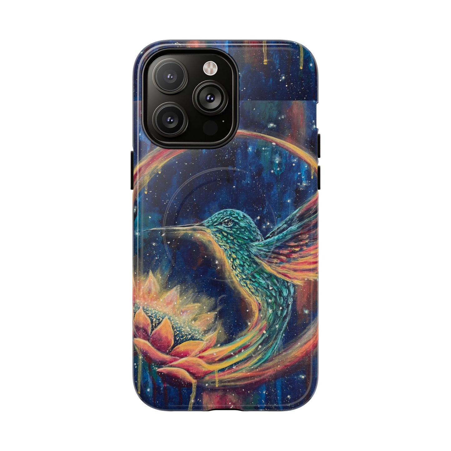 "Continuum" Hummingbird Tough Magnetic iPhone Case Multiple Sizes — Protective MagSafe Compatible Art Case