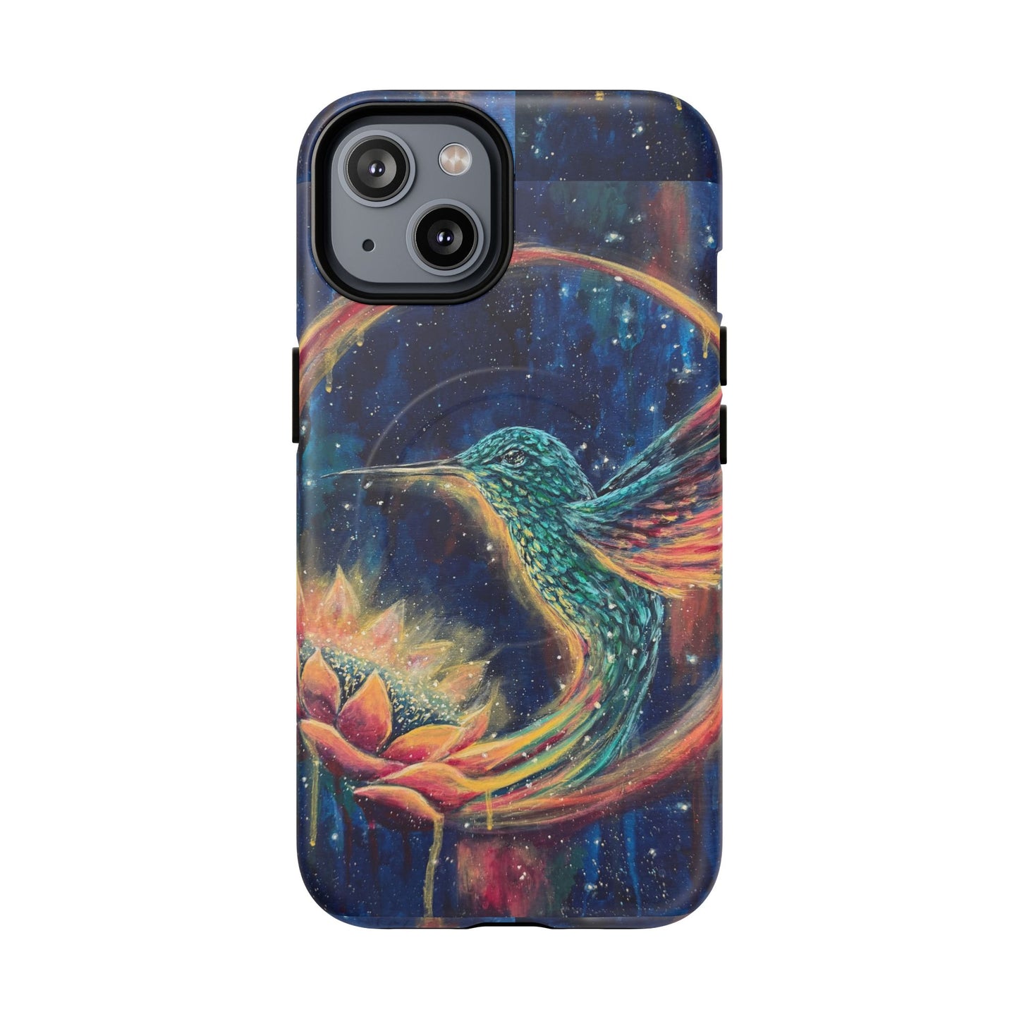 "Continuum" Hummingbird Tough Magnetic iPhone Case Multiple Sizes — Protective MagSafe Compatible Art Case