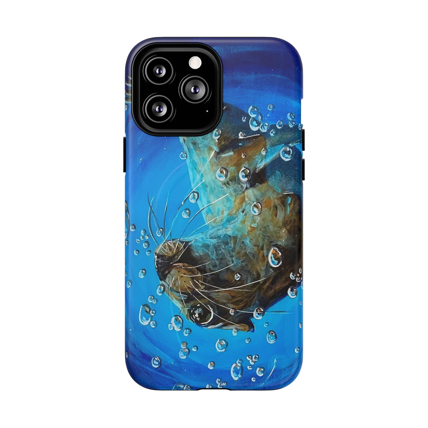 "Arthur" Sea Lion with Bubbles Tough Magnetic iPhone Case — Many sizes