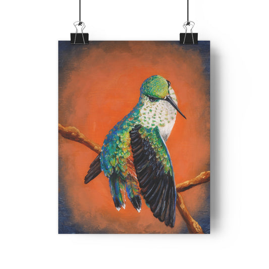 "Hummingbird Ballet" Giclée Art Print — Vibrant Tropical Bird Wall Art