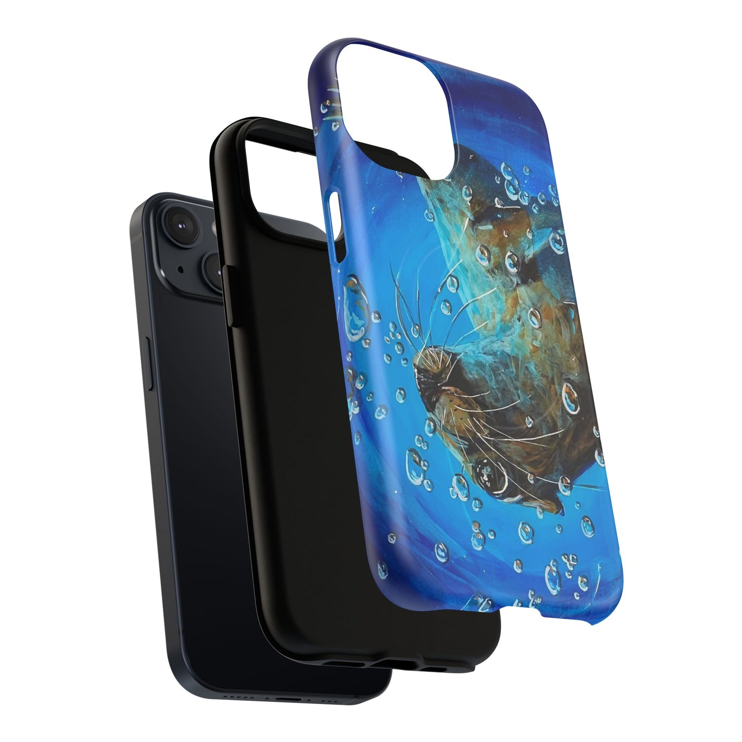 "Arthur" Sea Lion with Bubbles Tough Magnetic iPhone Case — Many sizes