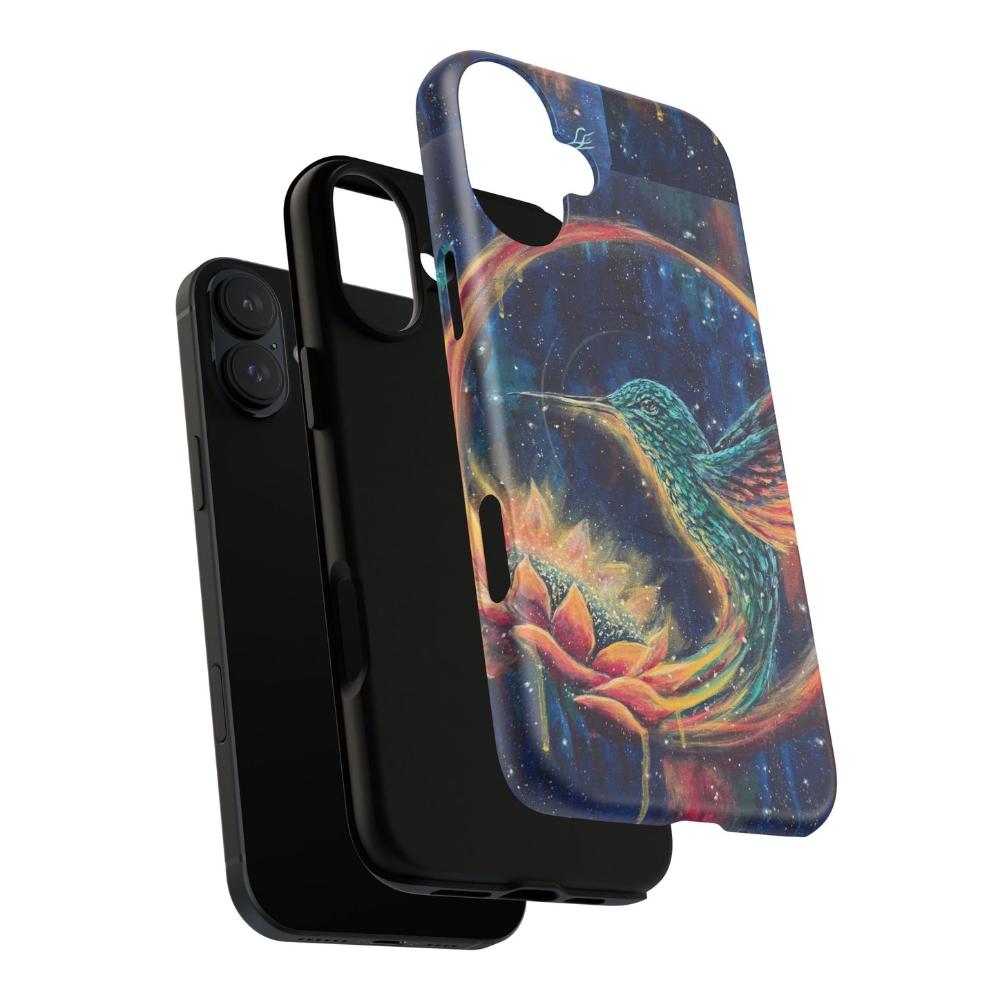 "Continuum" Hummingbird Tough Magnetic iPhone Case Multiple Sizes — Protective MagSafe Compatible Art Case