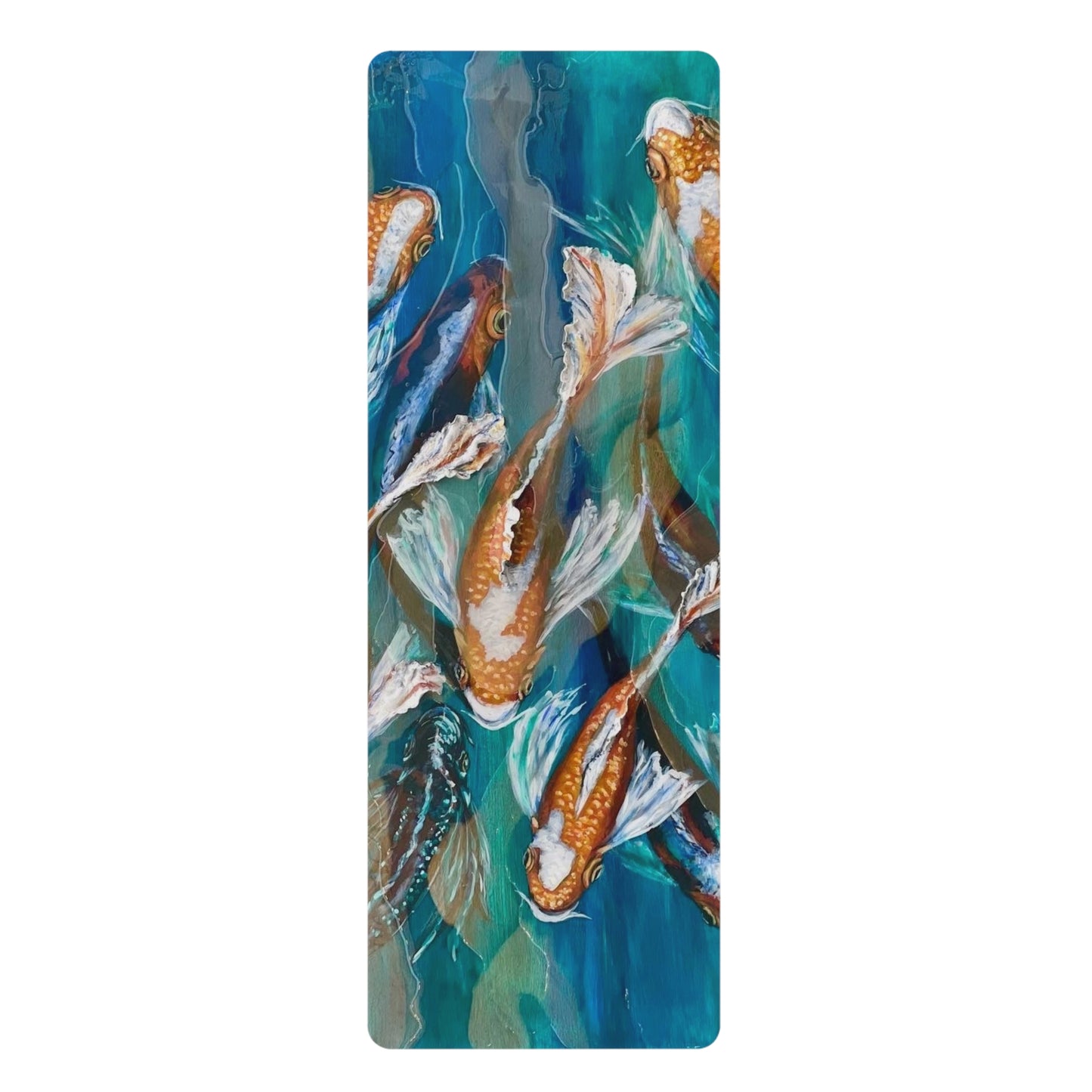 "School of Luck" Koi Pond Rubber Yoga Mat