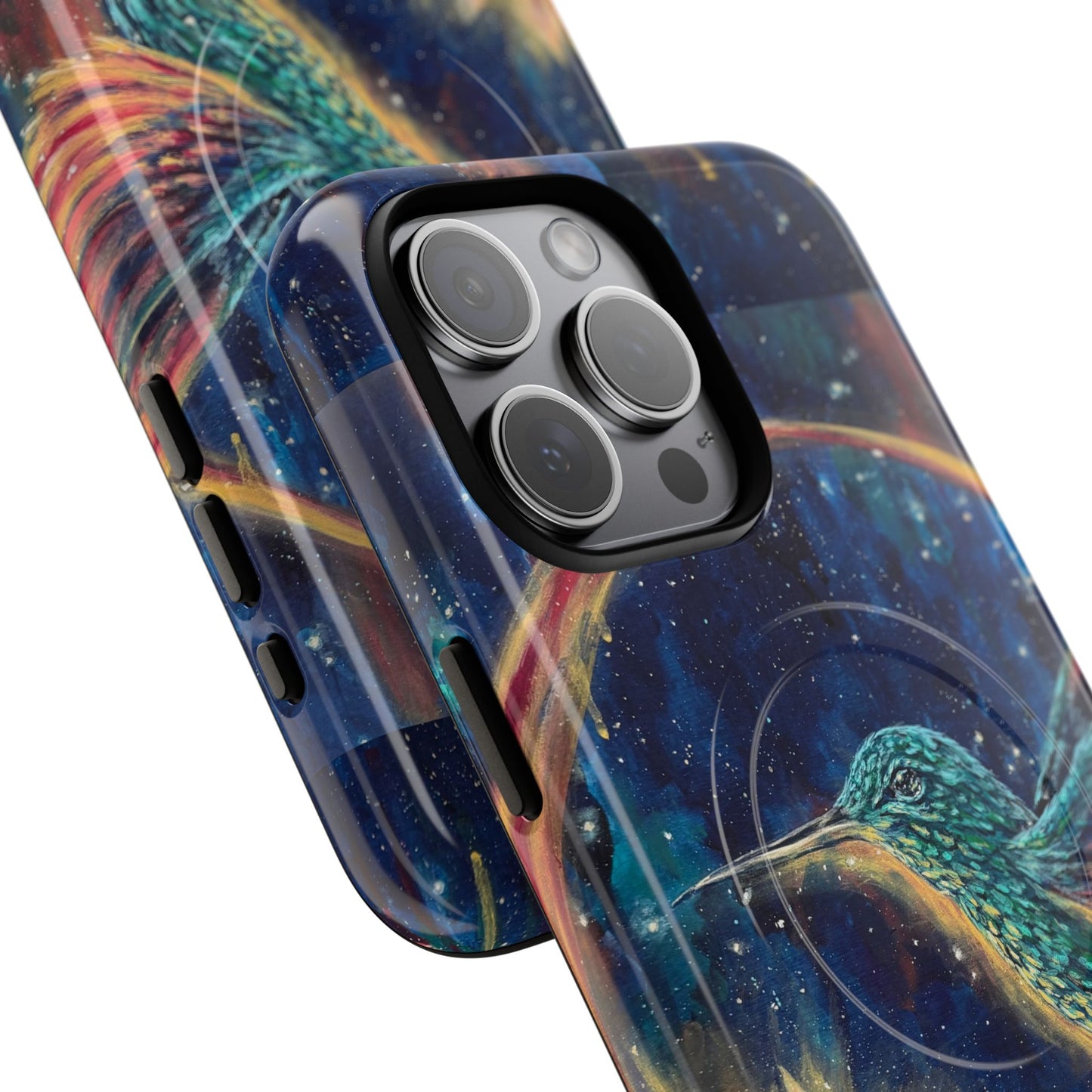 "Continuum" Hummingbird Tough Magnetic iPhone Case Multiple Sizes — Protective MagSafe Compatible Art Case