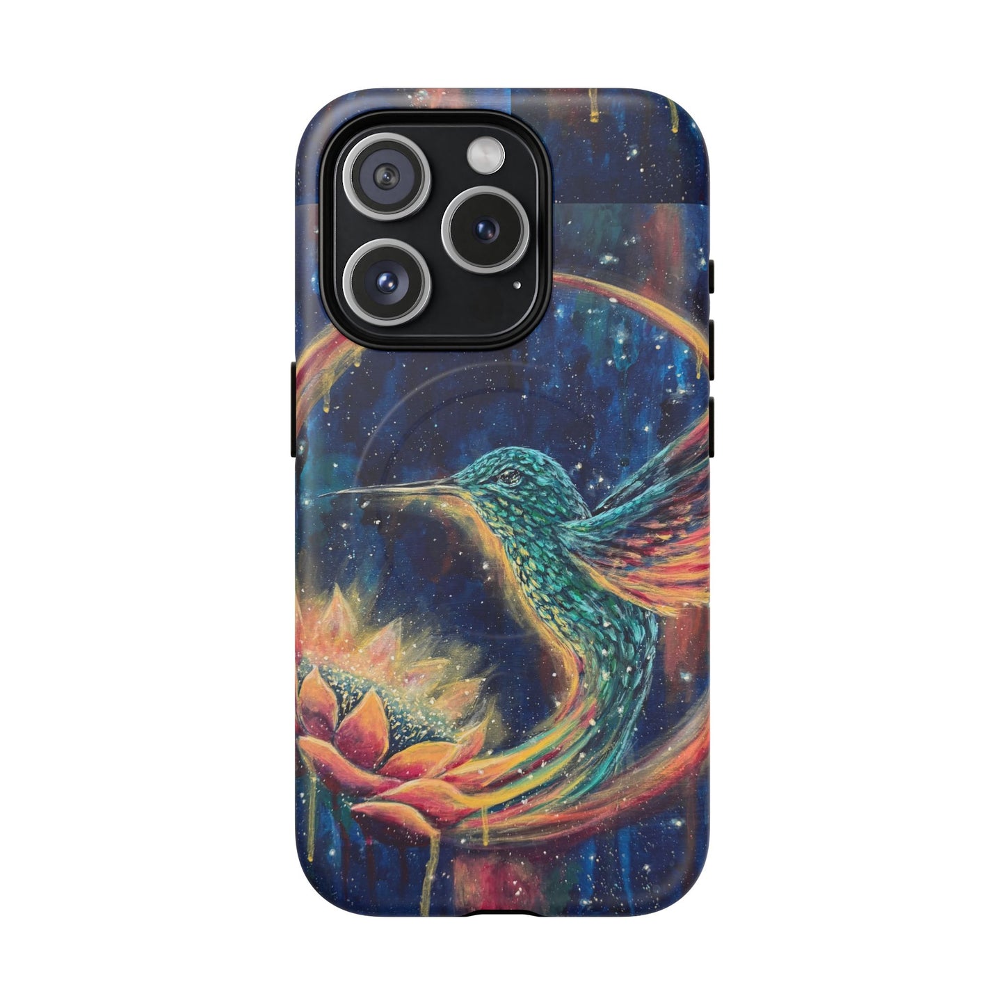 "Continuum" Hummingbird Tough Magnetic iPhone Case Multiple Sizes — Protective MagSafe Compatible Art Case