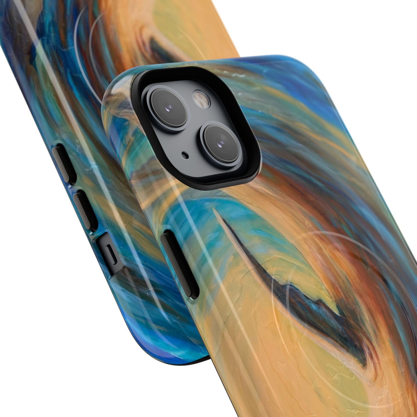 "Through Gilded Tides" Sea Lion in Wave iPhone Case Multiple Sizes| Tough Magnetic Case