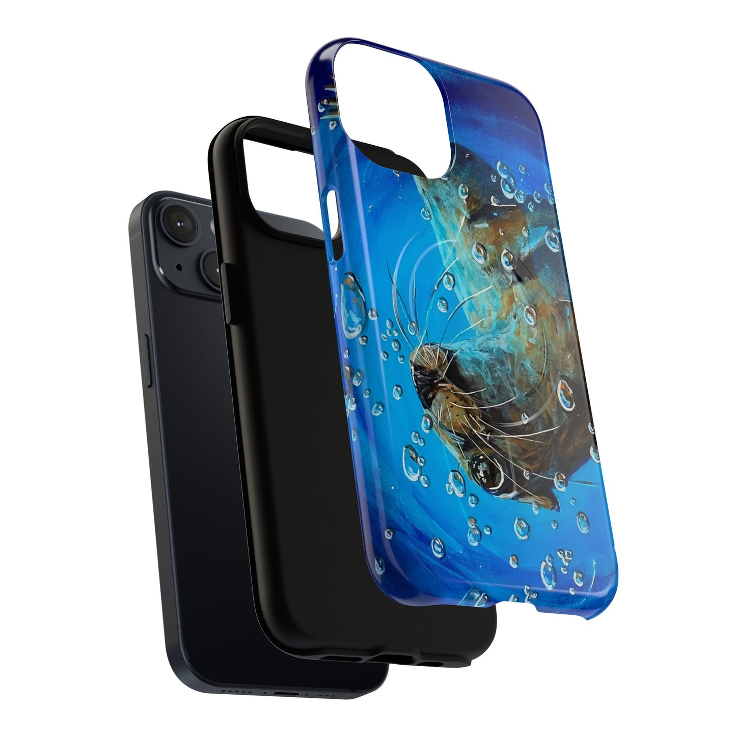 "Arthur" Sea Lion with Bubbles Tough Magnetic iPhone Case — Many sizes