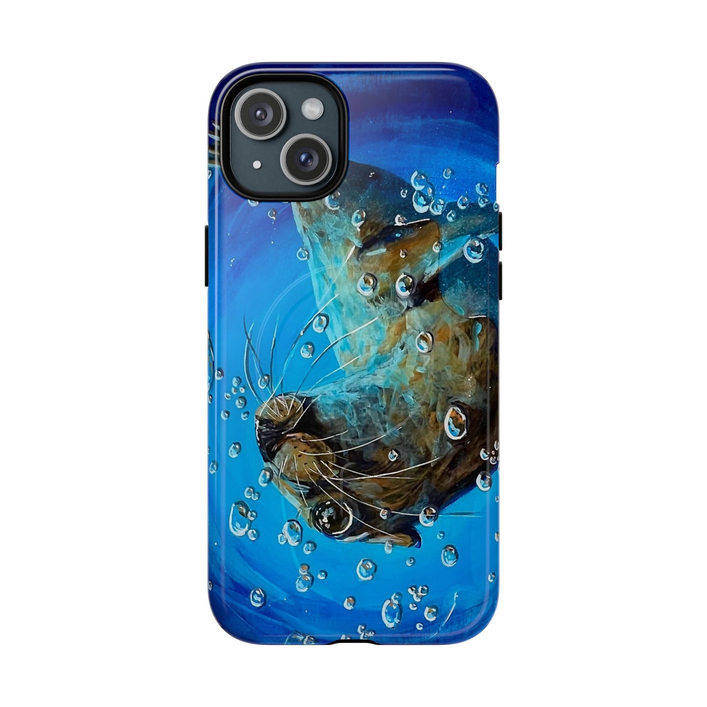"Arthur" Sea Lion with Bubbles Tough Magnetic iPhone Case — Many sizes