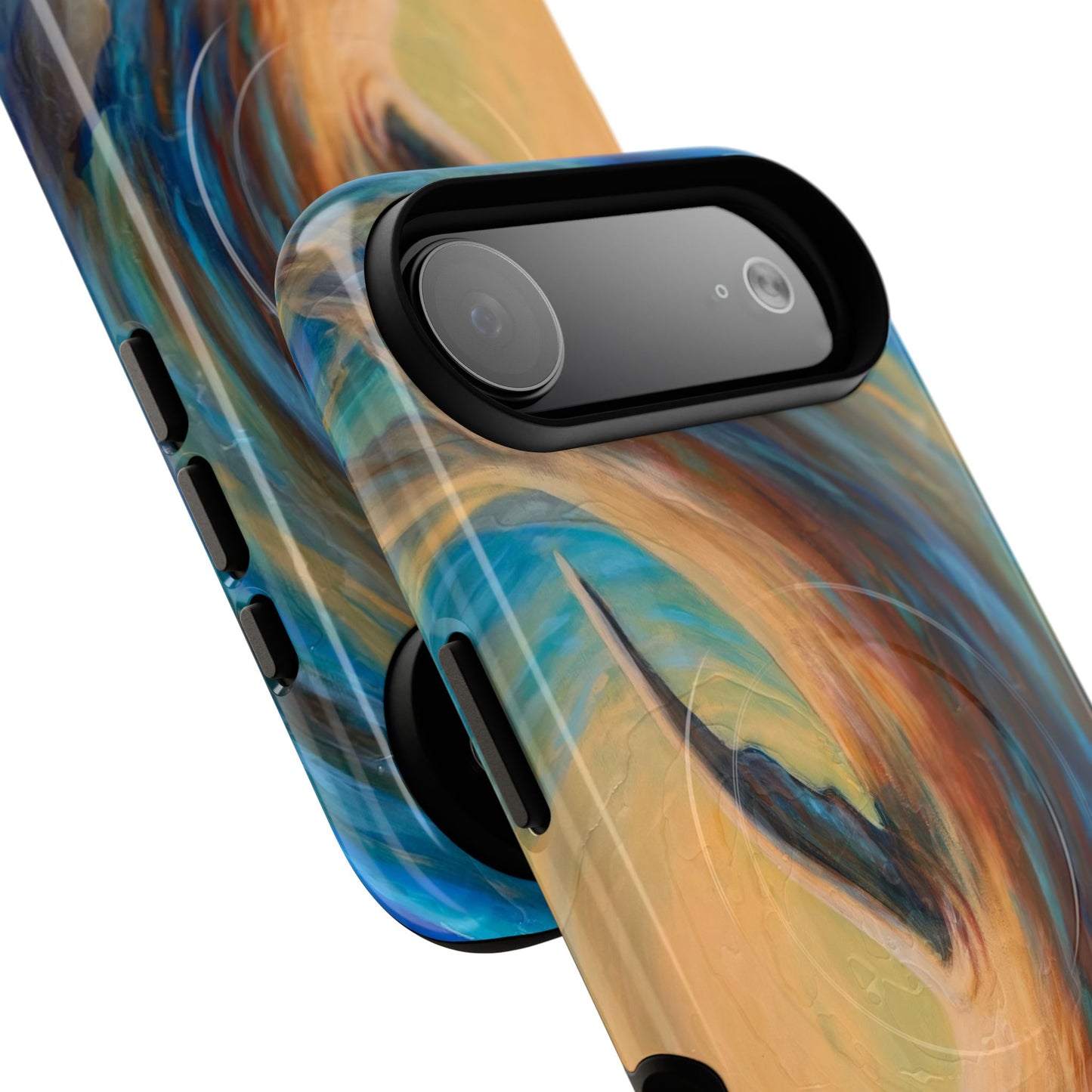 "Through Gilded Tides" Sea Lion in Wave iPhone Case Multiple Sizes| Tough Magnetic Case