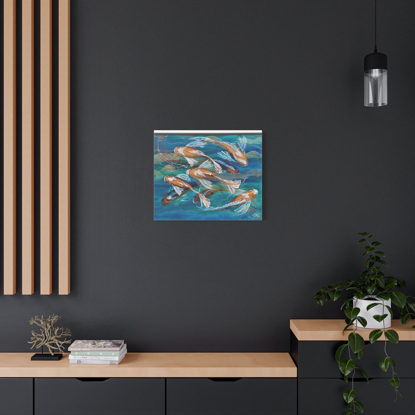 "School of Luck" Koi Fish Matte Canvas