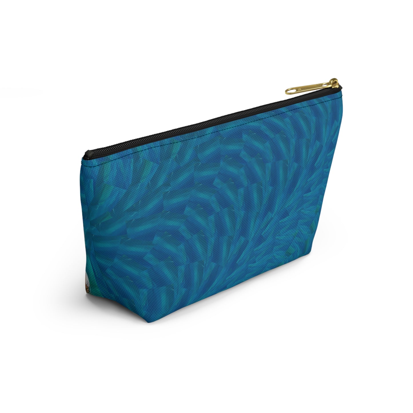 "School of Luck" Koi Fish Accessory Pouch — Blue T-Bottom Makeup Bag