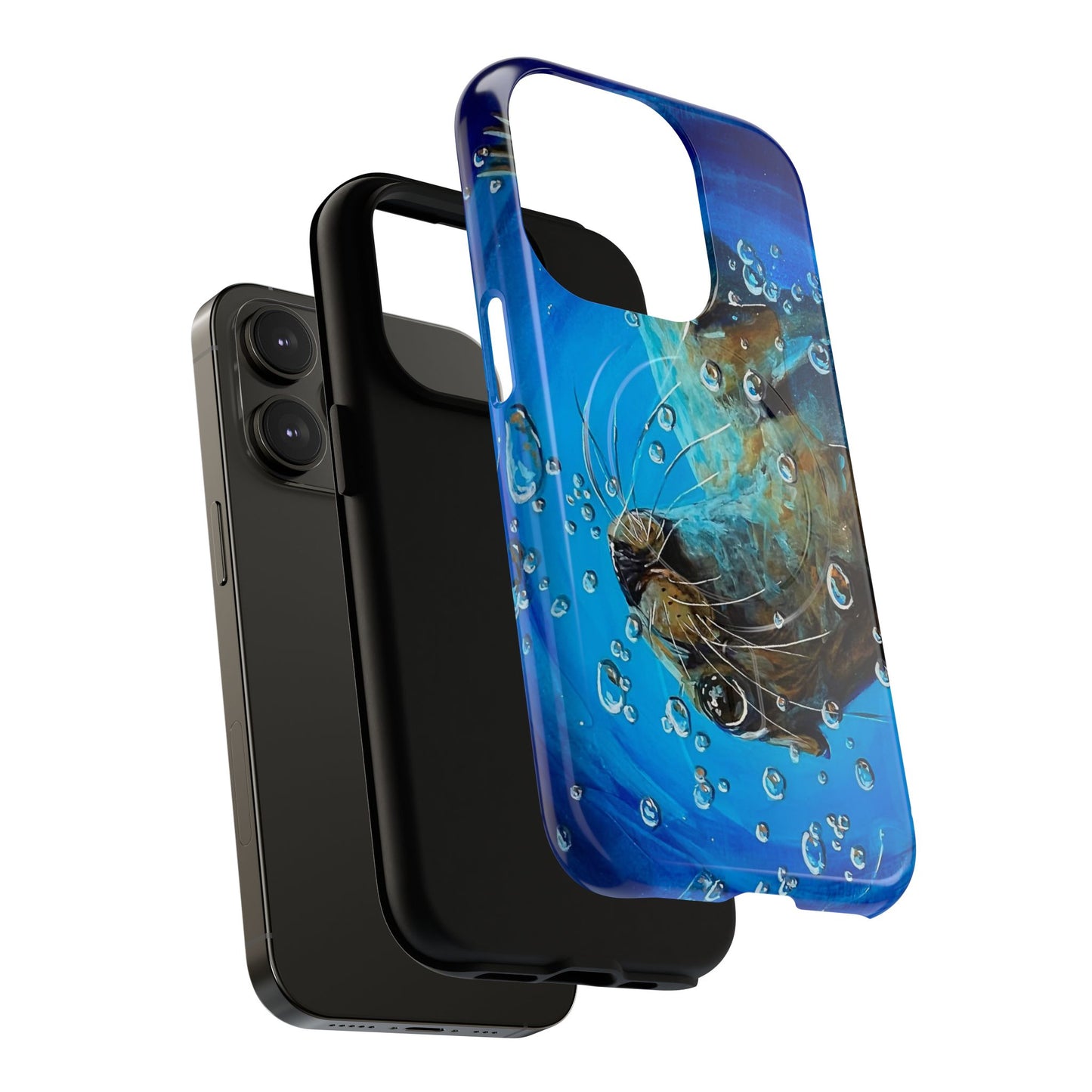 "Arthur" Sea Lion with Bubbles Tough Magnetic iPhone Case — Many sizes
