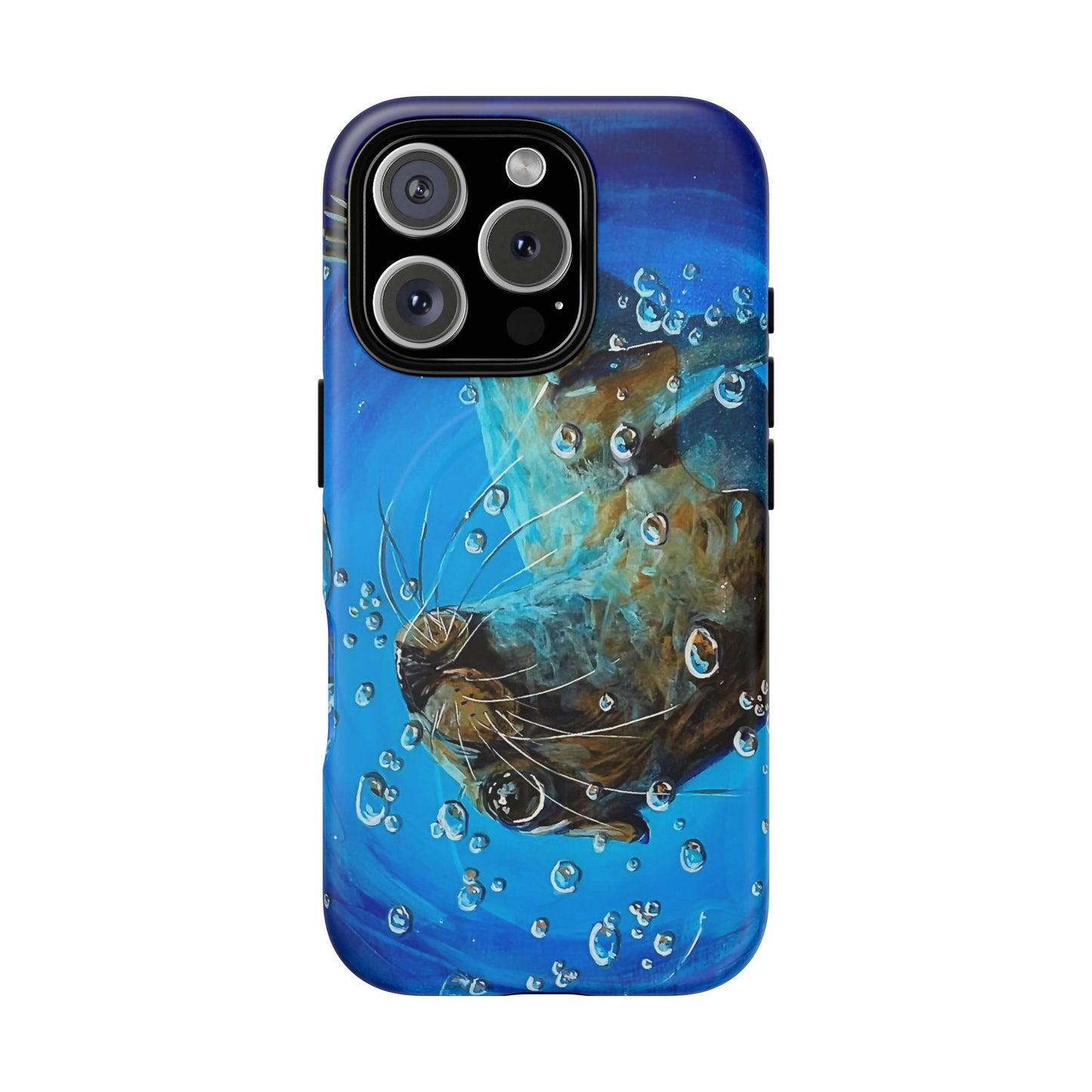 "Arthur" Sea Lion with Bubbles Tough Magnetic iPhone Case — Many sizes