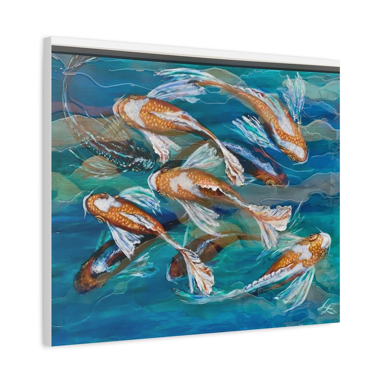 "School of Luck" Koi Fish Matte Canvas