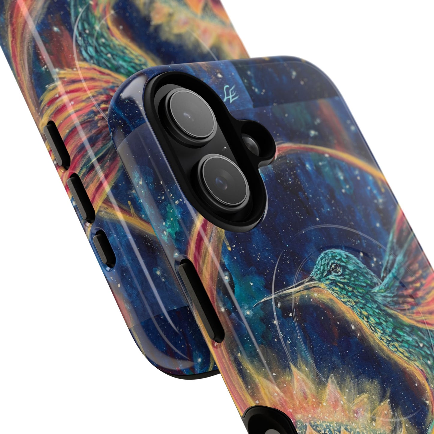 "Continuum" Hummingbird Tough Magnetic iPhone Case Multiple Sizes — Protective MagSafe Compatible Art Case