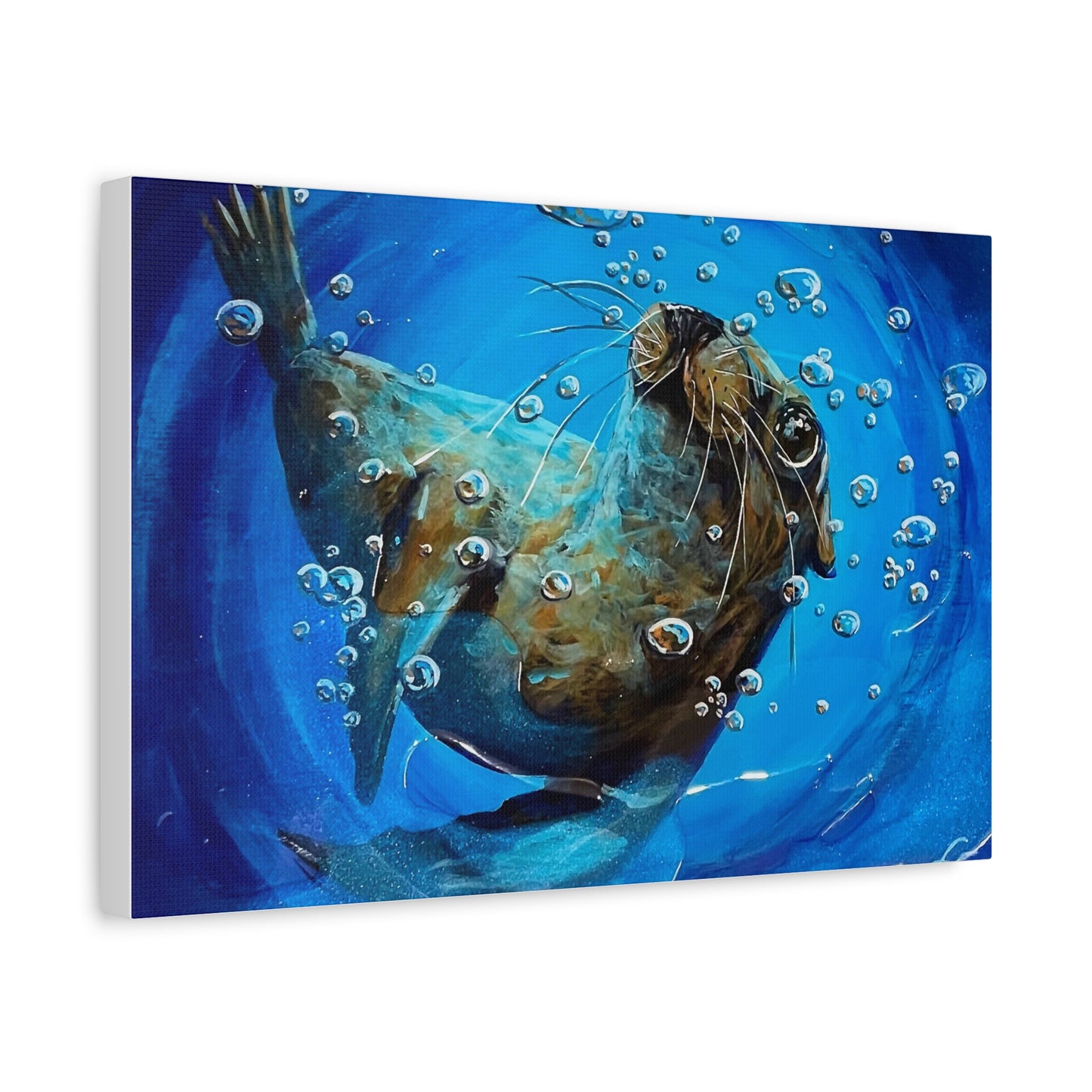 "Arthur" Playful Sea Lion Canvas | Matte Stretched Wall Art