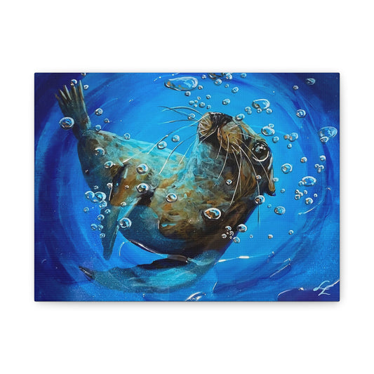"Arthur" Playful Sea Lion Canvas | Matte Stretched Wall Art