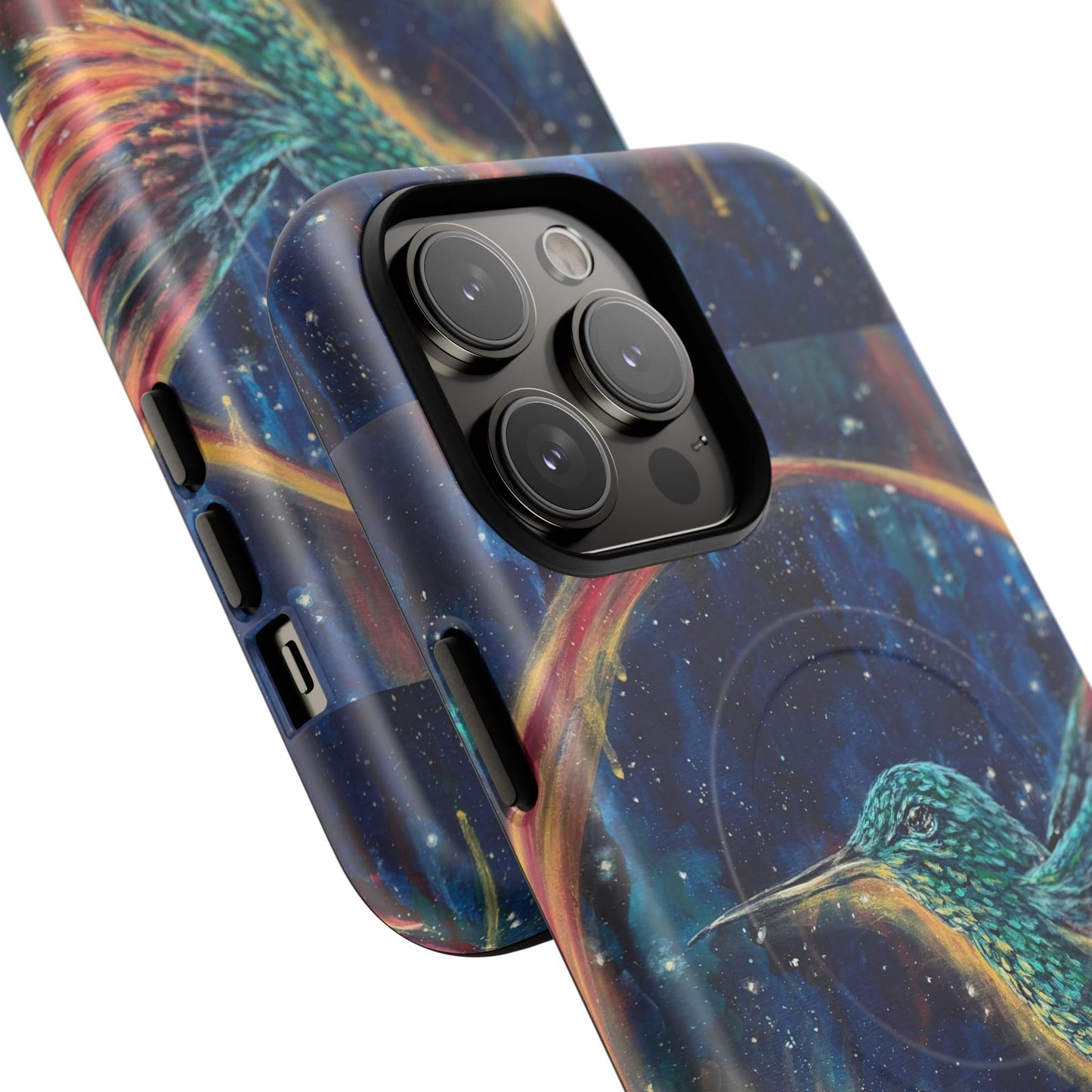 "Continuum" Hummingbird Tough Magnetic iPhone Case Multiple Sizes — Protective MagSafe Compatible Art Case
