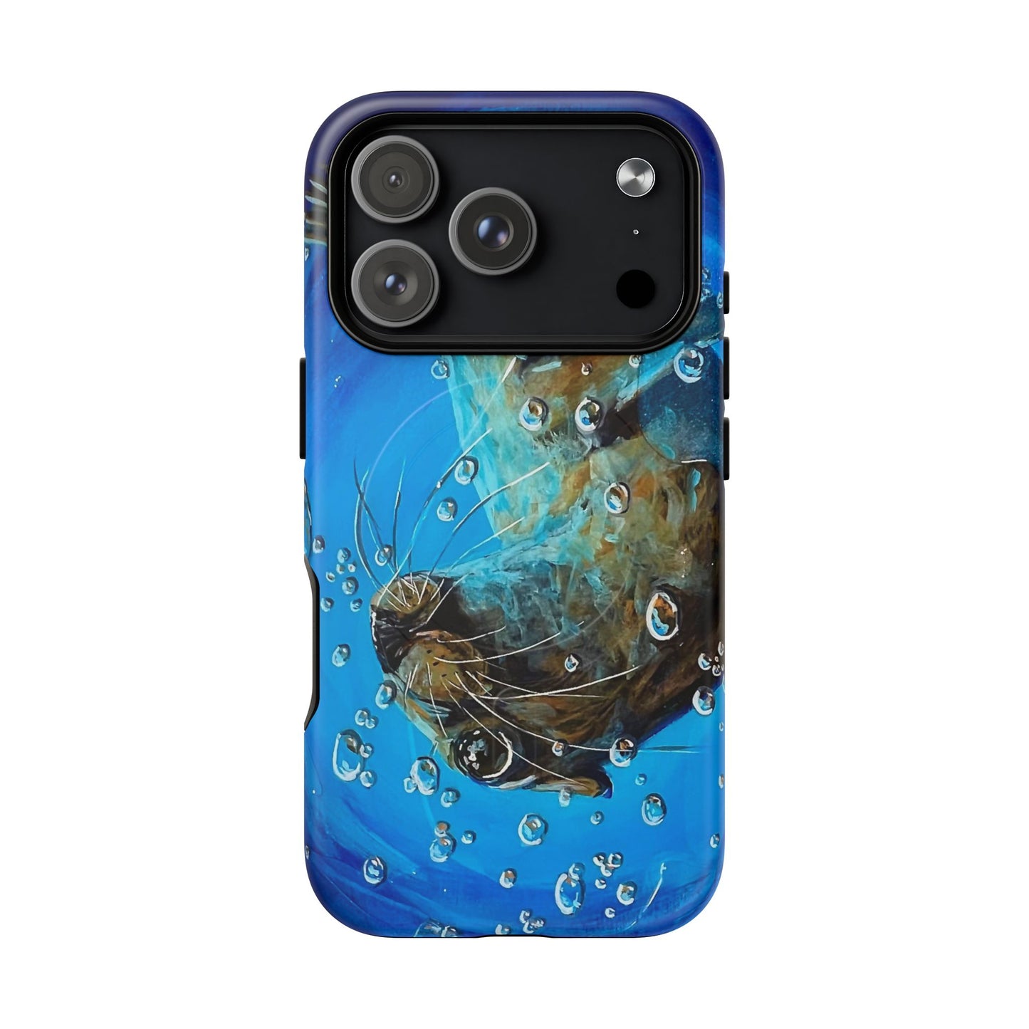 "Arthur" Sea Lion with Bubbles Tough Magnetic iPhone Case — Many sizes