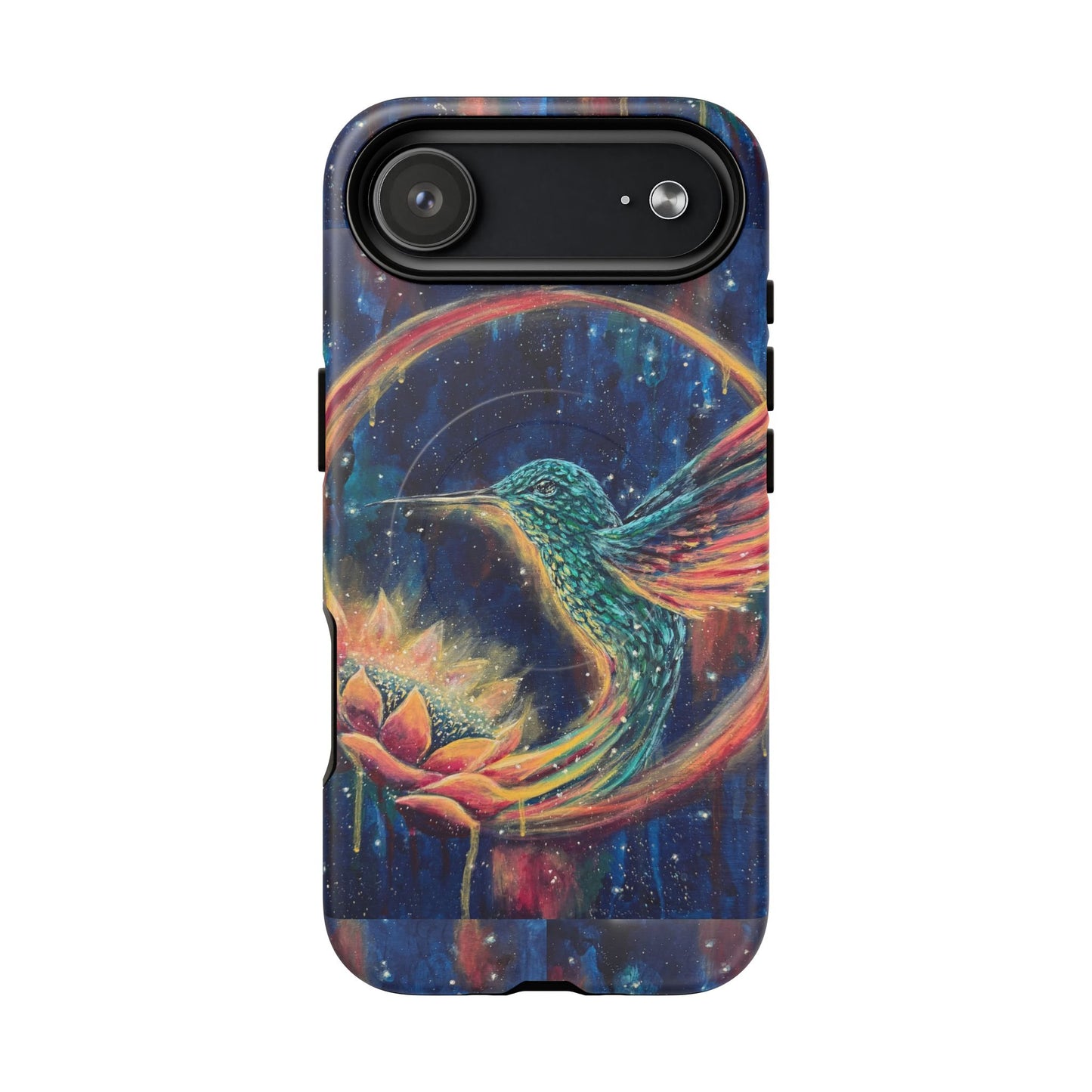 "Continuum" Hummingbird Tough Magnetic iPhone Case Multiple Sizes — Protective MagSafe Compatible Art Case
