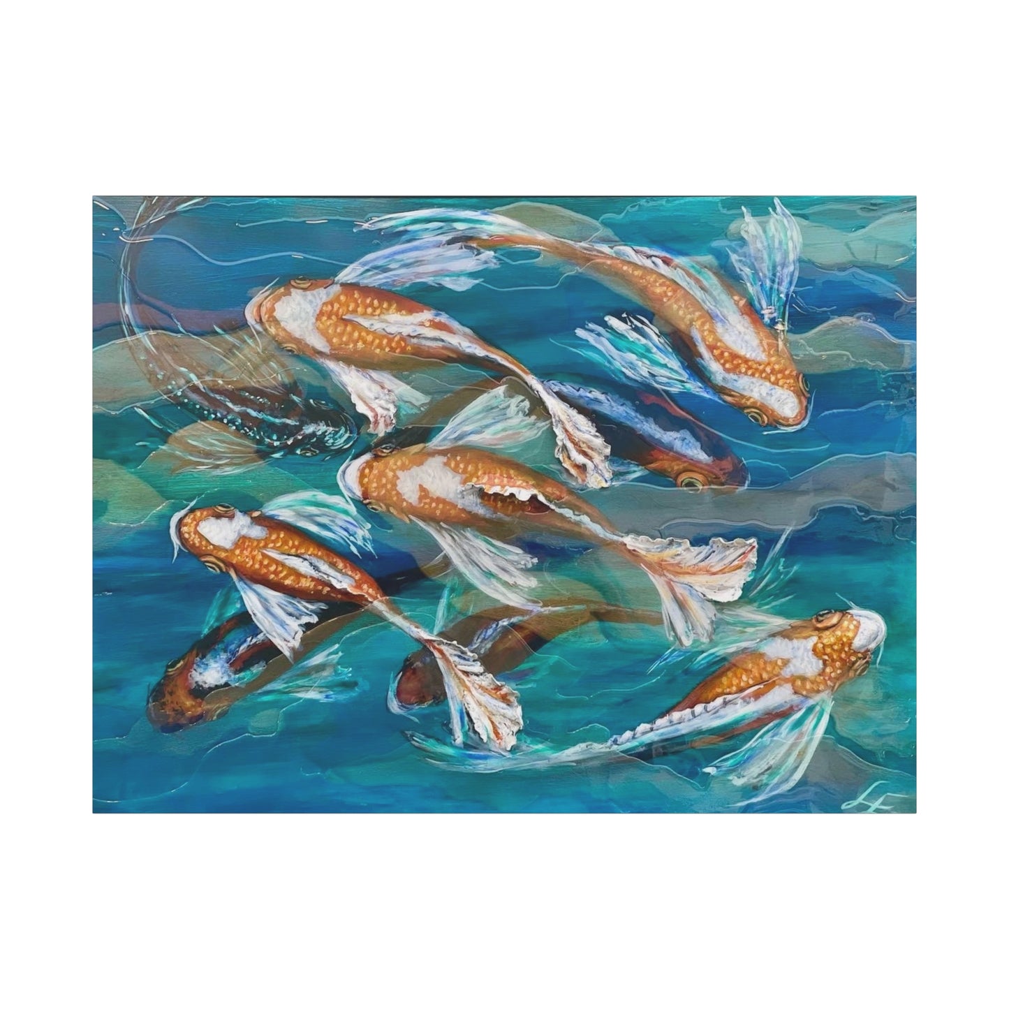 "School of Luck" Koi Fish Matte Canvas