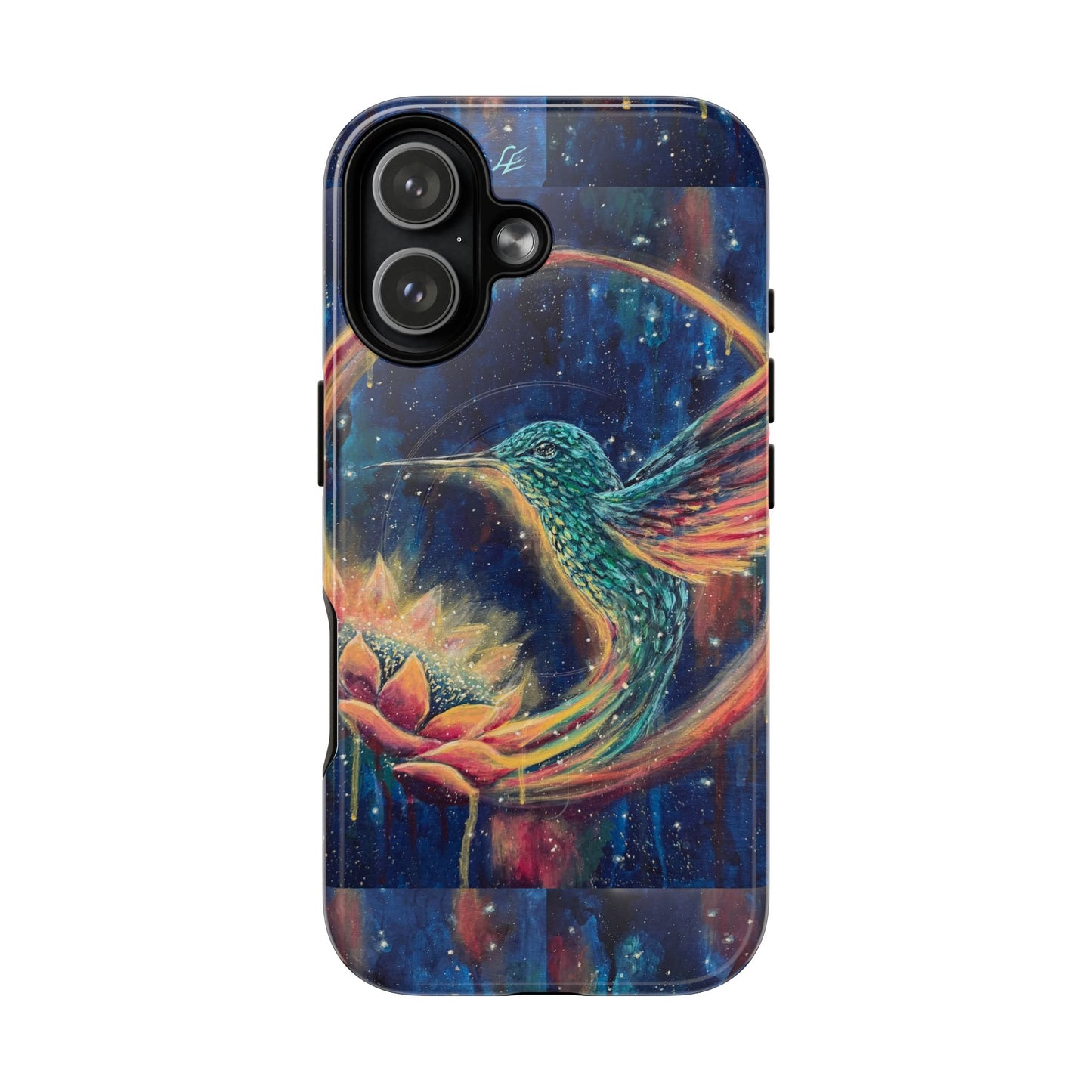 "Continuum" Hummingbird Tough Magnetic iPhone Case Multiple Sizes — Protective MagSafe Compatible Art Case