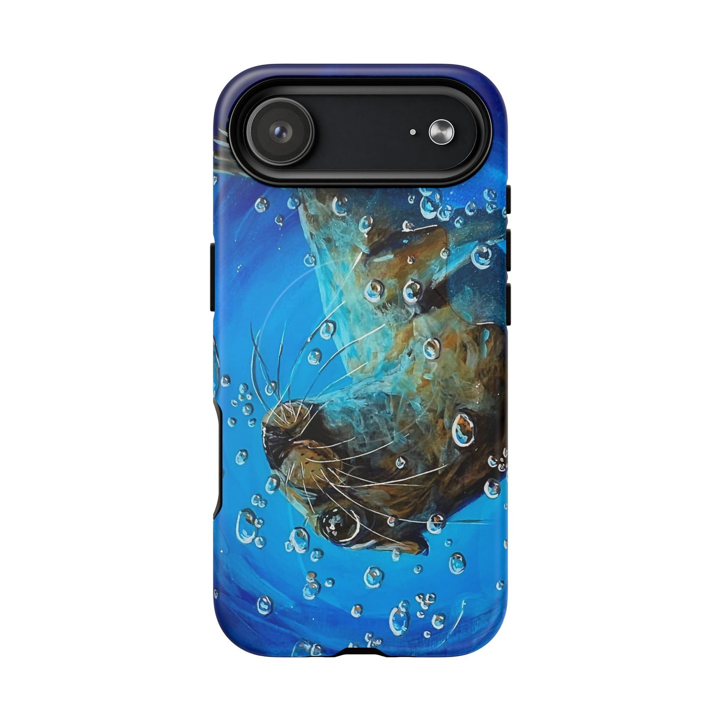 "Arthur" Sea Lion with Bubbles Tough Magnetic iPhone Case — Many sizes