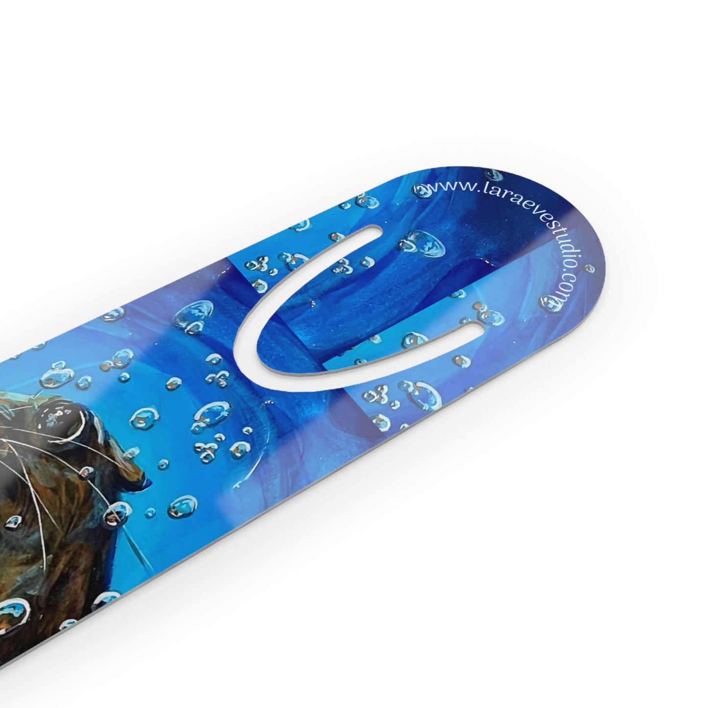 Sea lion Splash Bookmark — Metal Magnetic Bookmark with Underwater Sea Lion Design