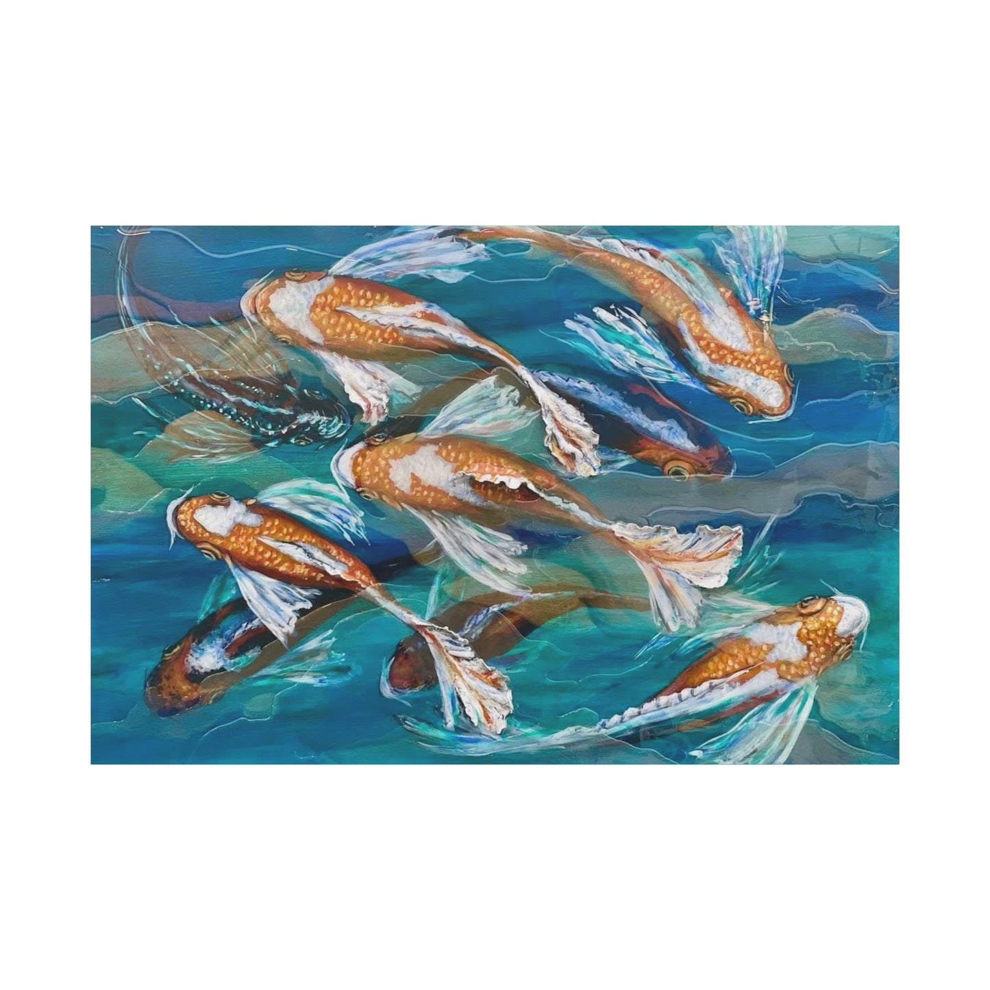 "School of Luck" Koi Fish Matte Canvas